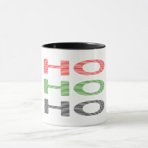 HO HO HO - bandes - rouge, vert, rouge