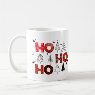 Mug Ho Ho Ho Red Christmas Trees Vacances d'hiver