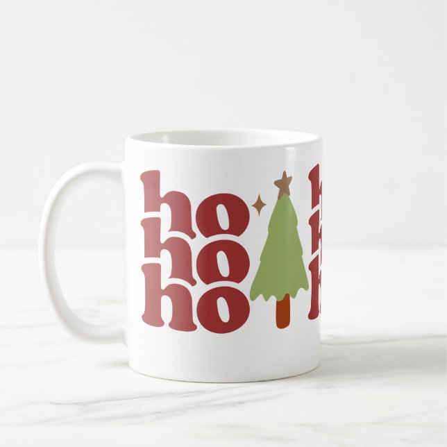 Mug Ho Ho Ho Retro Vacances de Noël Super (Gauche)