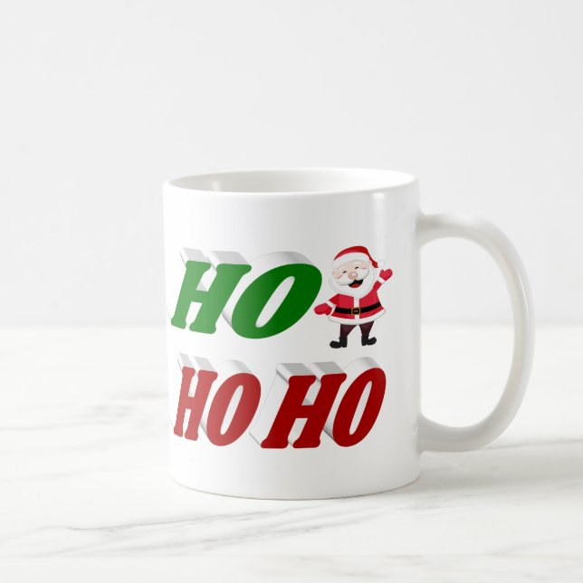 Mug Ho Ho Ho Santa Claus demi-typographie de Noël (Droite)