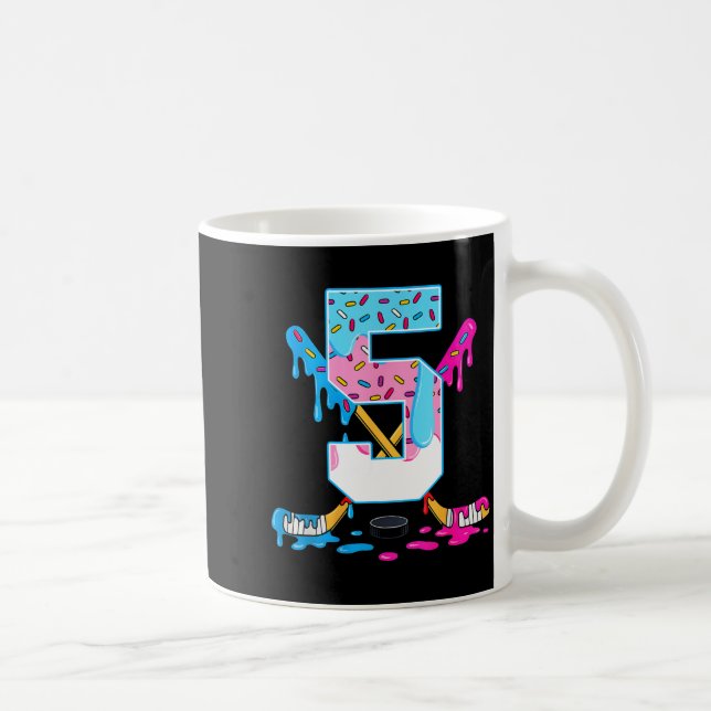 Mug Hockey 5 Years Old Ice Cream Drip 5th Birthday Kid (Droite)