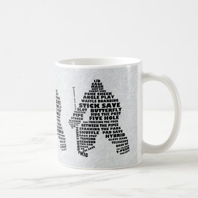 Mug Hockey Goalie Typographie Musique (Droite)