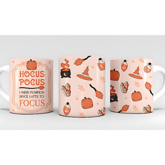 Mug Hocus Pocus Citrouille Épice Latte À Focus Automne (Créateur téléchargé)