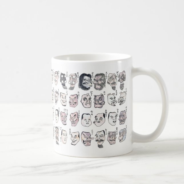 Mug Hokusai , Image of faces from the Hokusai manga (Droite)