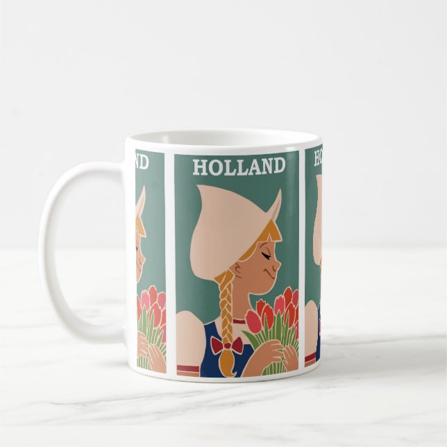 Mug Holland Travel Vintage Tulips Flower (Gauche)