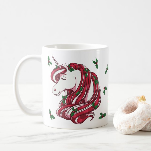 Mug Holly Berry Unicorn (Avec donut)