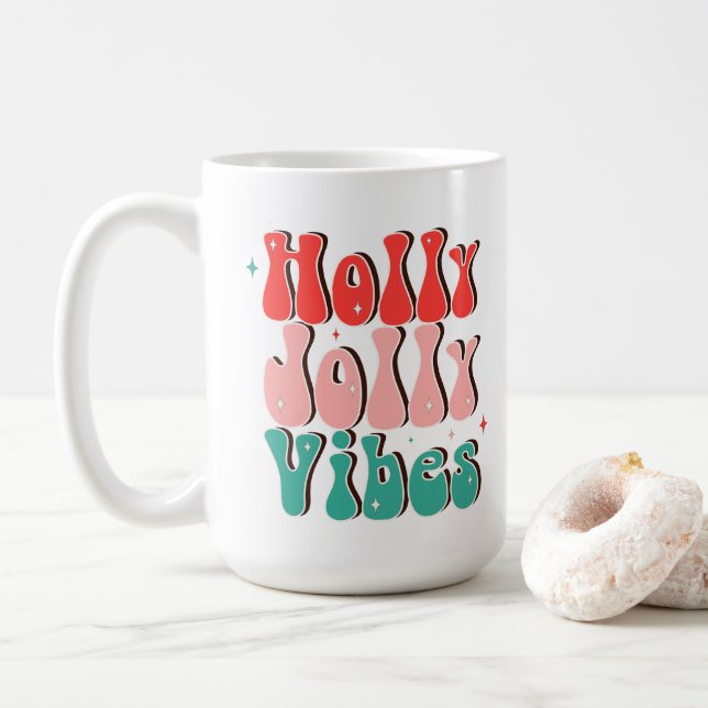Mug Holly Jolly Vibes Noël Super (Avec donut)