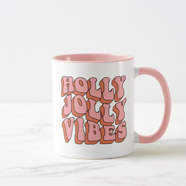 Mug Holly Jolly Vibes - Retro Holiday Cheval (Droite)