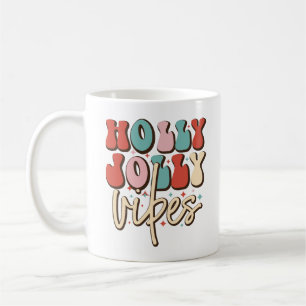 Mug Holly Jolly Vibes Retro Vacances de Noël Super