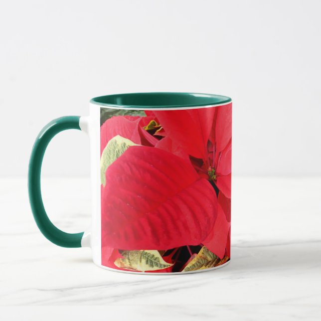 Mug Holly Point Poinsettias vacances Floral (Gauche)