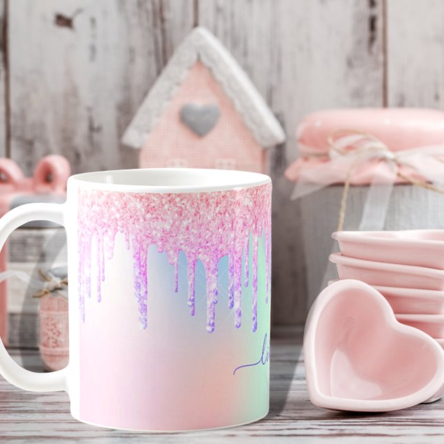 Mug Holographique licorne parties scintillant gouttes  (Créateur téléchargé)