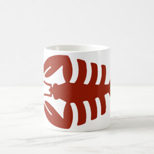 Mug Homard de fruits de mer Art Déco vintage en rouge