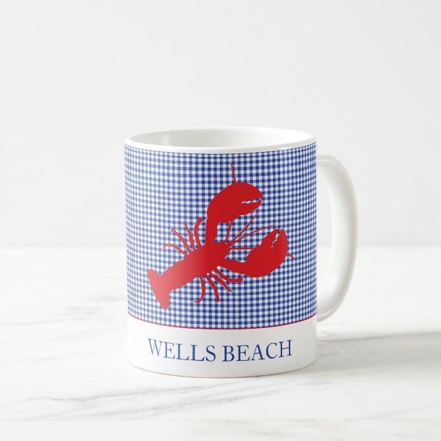 Mug Homard Texte personnalisé Rouge Blanc Bleu Contrôl (Devant droit)