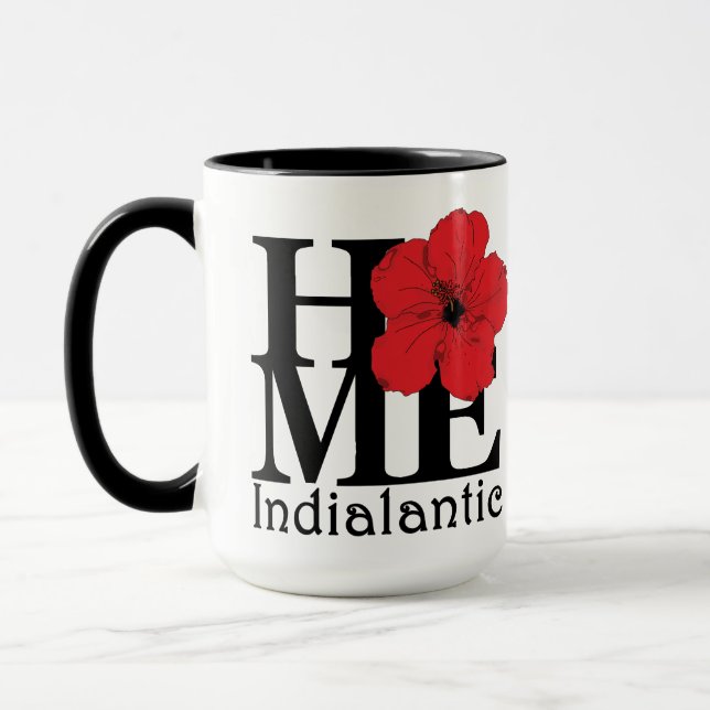 Mug HOME Indialantic Red Hibiscus 15oz (Gauche)