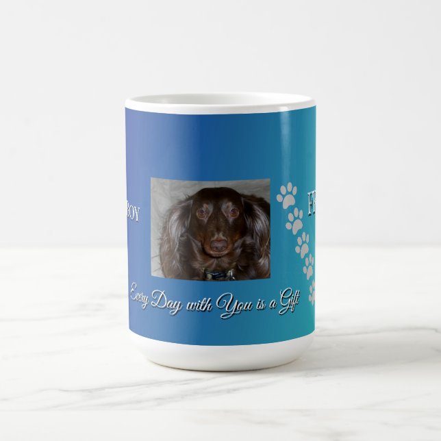 Mug Hommage aux empreintes de pattes inclinées (Centre)