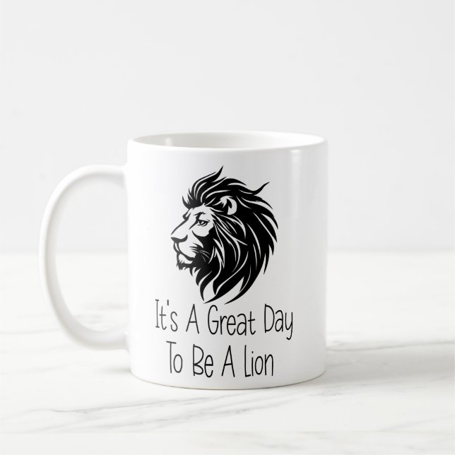 Mug Homme C'est un grand jour d'être un lion (Gauche)