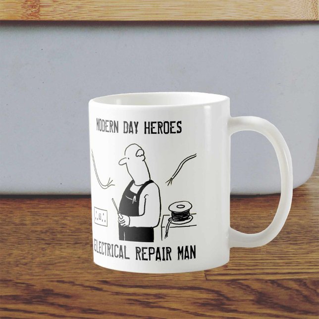 Mug Homme de réparation électrique. Cadeau d'électrici (Créateur téléchargé)