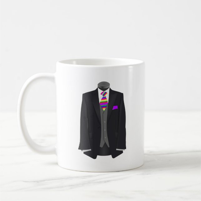 Mug Homme d'honneur Rainbow Cravate Tuxedo Mariage (Gauche)