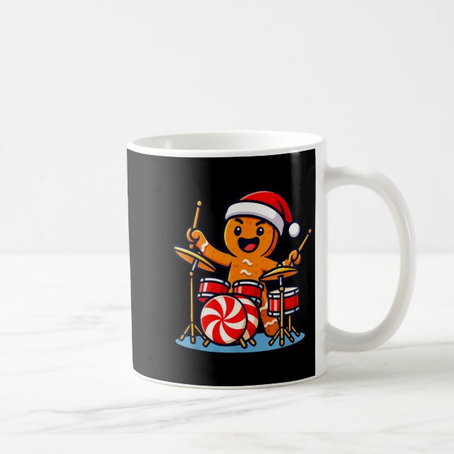Mug Homme en pain d'épices jouant de la batterie  (Droite)