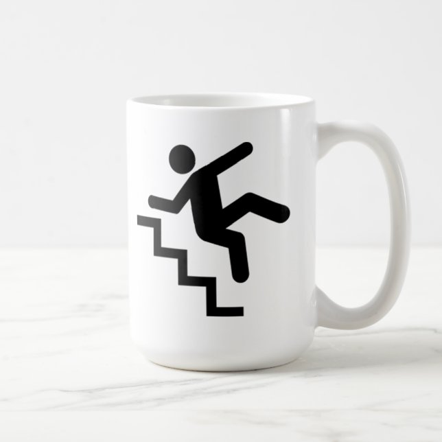 Mug Homme tombant vers le bas les escaliers (Droite)