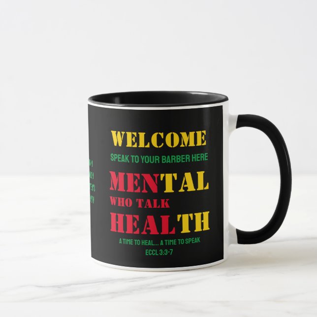 Mug HOMMES DE Santé Mentale QUI PARLENT HEAL Barber (Droite)