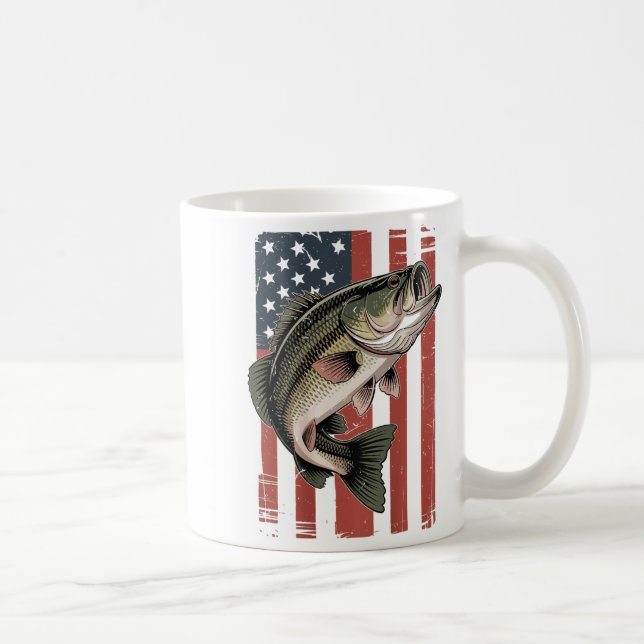 Mug Hommes Drapeau Américain Pêche Patriotique Grande  (Droite)