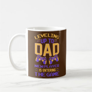 Mug Hommes Hommes Leveling jusqu'à papa promu à papa