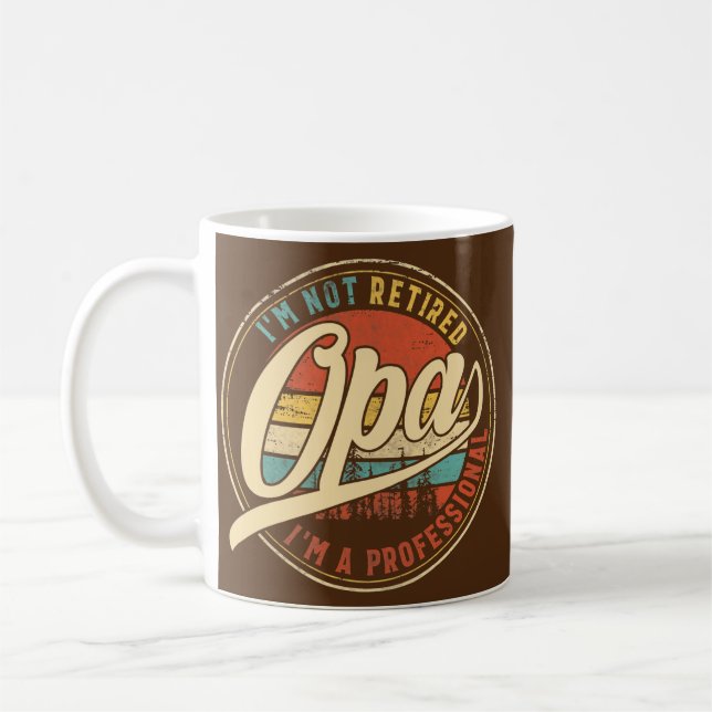 Mug Hommes Je ne suis pas à la retraite Je suis un Opa (Gauche)