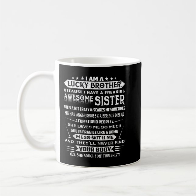 Mug Hommes Noël Drôle Pour Frère De Soeur Je Suis (Gauche)