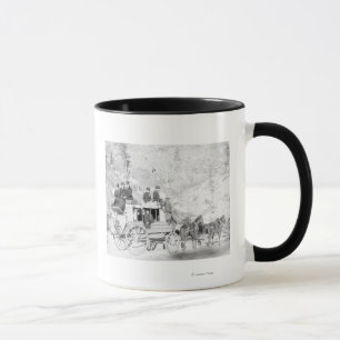 Mug Hommes s'asseyant sur une photographie "de car de