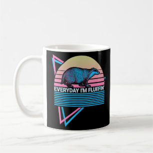 Mug Honey Badger Retro Tous les jours Je suis Fluffin'