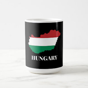 Mug Hongrie, silhouette et drapeau,