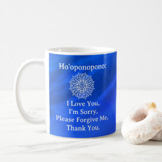 Mug Ho'oponopono Pardon Mandala Bleu Ombre
