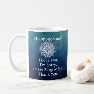 Mug Ho'oponopono Pardon Mandala Bleu Ombre