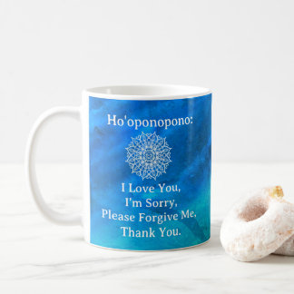 Mug Ho'oponopono Pardon Mandala Bleu Vert