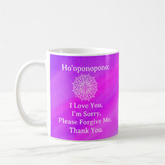 Mug Ho'oponopono Pardon Rose Violet Ombre Mandala