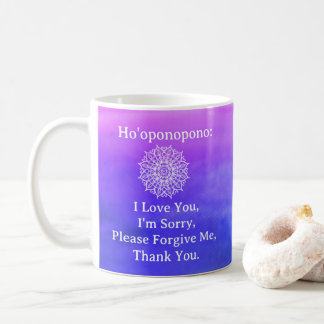 Mug Ho'oponopono Pardon Violet Rose Ombre Mandala