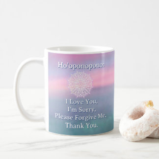 Mug Ho'oponopono Pardon Violet Rose Vert Mandala
