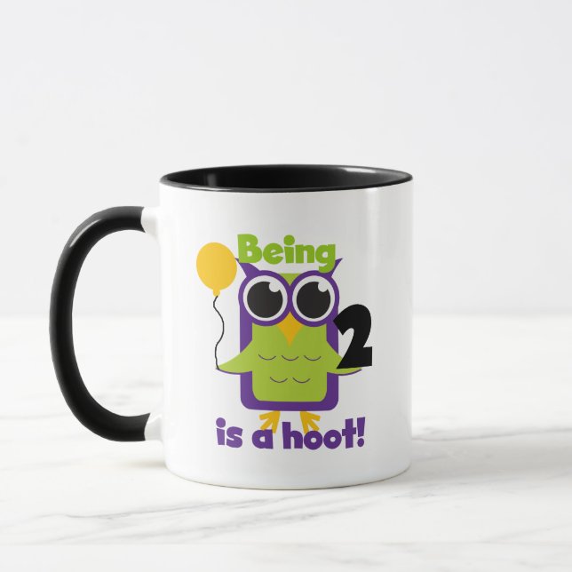 Mug Hoot Owl 2e anniversaire T-shirts et cadeaux (Gauche)