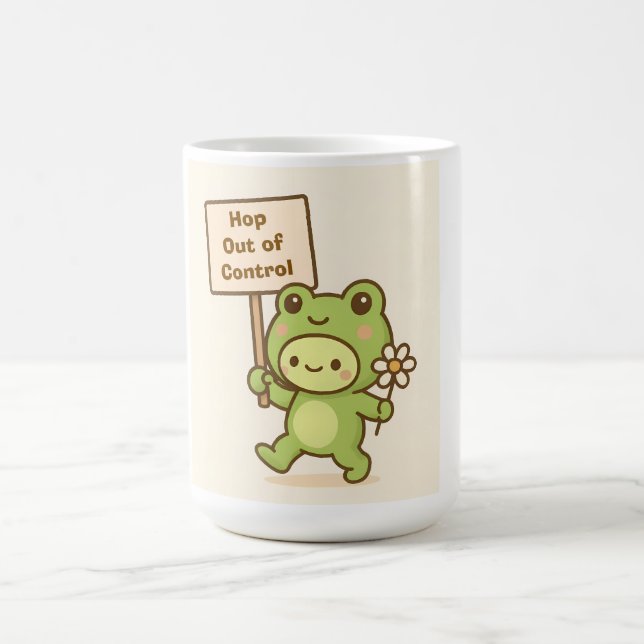 Mug HOP Out of Control Frog Cute Whimsical Life (Centre)