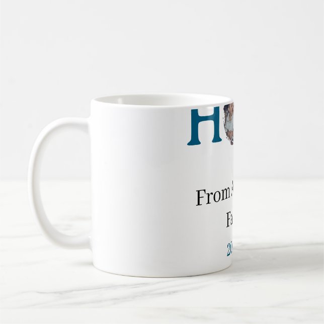 Mug Hope blue holidays bold letter kids photo name yea (Gauche)