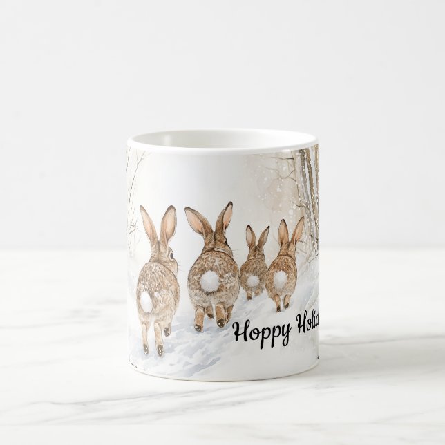 Mug Hoppy Holidays Bunny Rabbit Winter Snow (Centre)