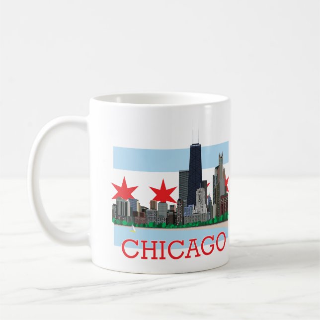 Mug Horizon de Chicago et drapeau de ville (Gauche)