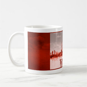 Mug Horizon de Toronto avec la grunge rouge