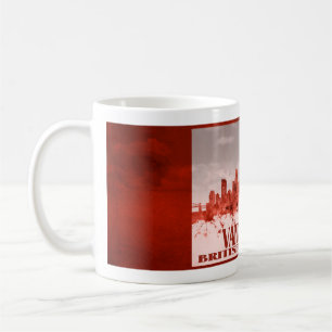 Mug Horizon de Vancouver avec la grunge rouge