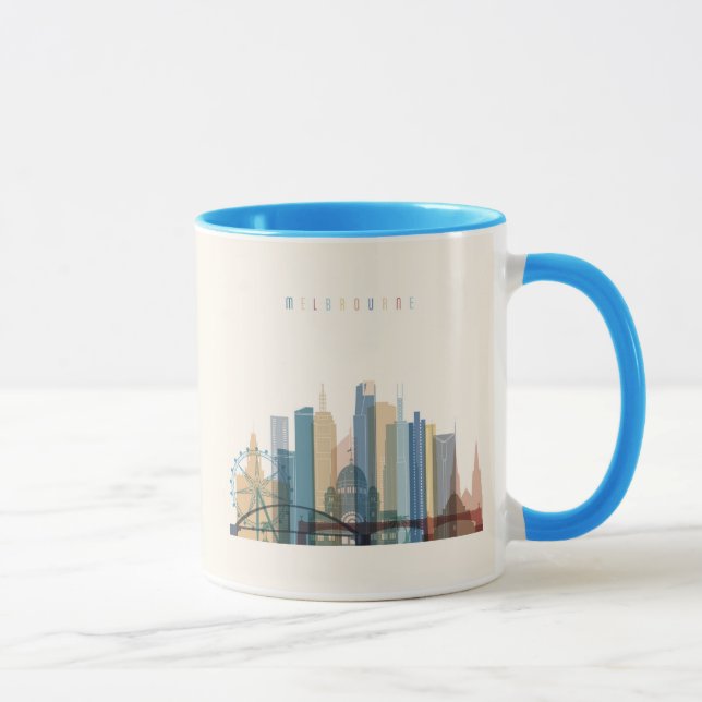 Mug Horizon de ville de Melbourne, Australie | (Droite)
