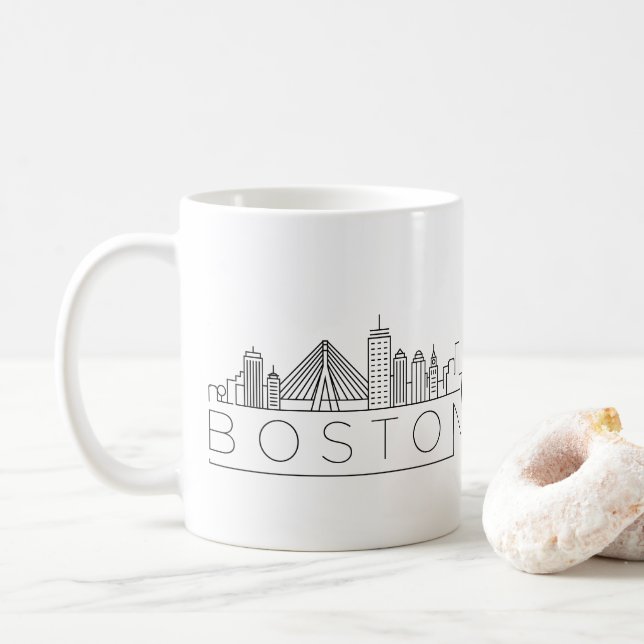 Mug Horizon stylisé de ville de Boston (Avec donut)