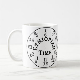 Mug Horloge de l'heure éthiopienne - Amharique et angl