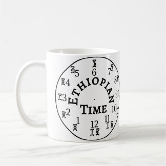 Mug Horloge de l'heure éthiopienne - Amharique et angl