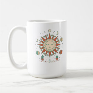 Mug Horloge murale du désert céleste - Soleil Lune Pla
